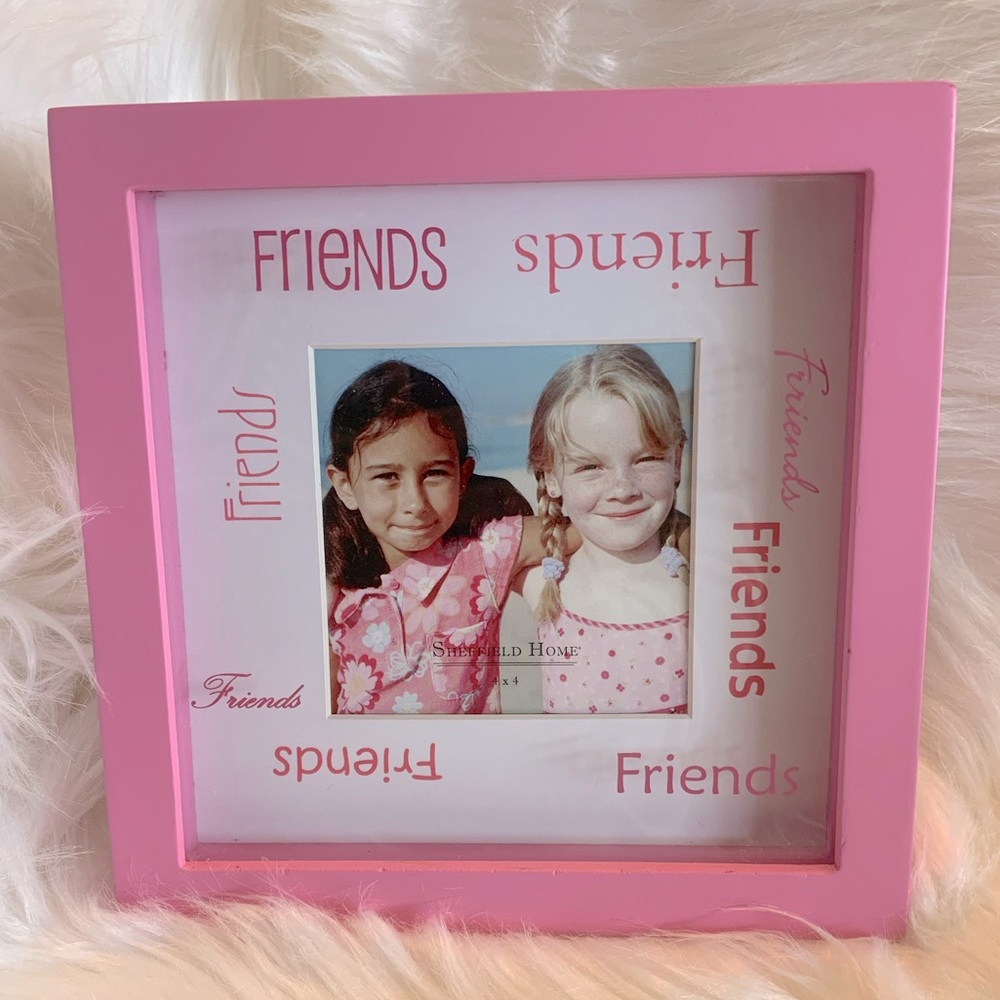 Sheffield Home Picture frame, Pink and white, Friends wording detail